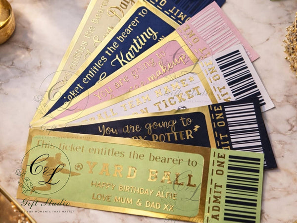 Personalised Experience Gift Ticket | Custom Birthday Voucher | Admit One Ticket | Unique Gift for Him or Her