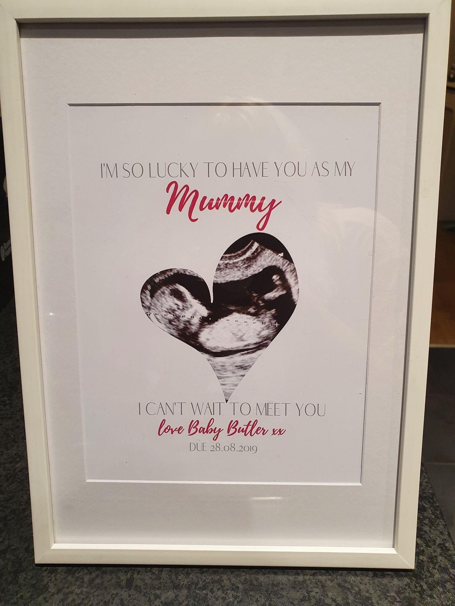 Personalised Ultrasound Baby Shower, Baby Scan Pregnancy Keepsake Gift Print