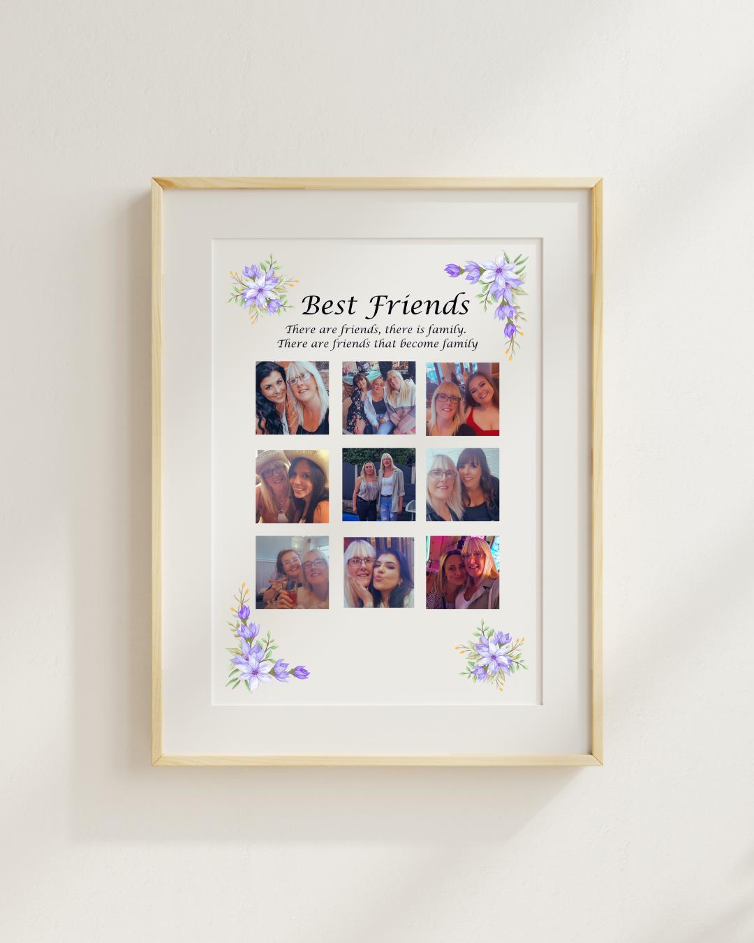 Personalised Best Friend Print, Best Friend Gift, Friendship Gift, Keepsake, Birthday Bestie Gifts, Birthday Gift for Her