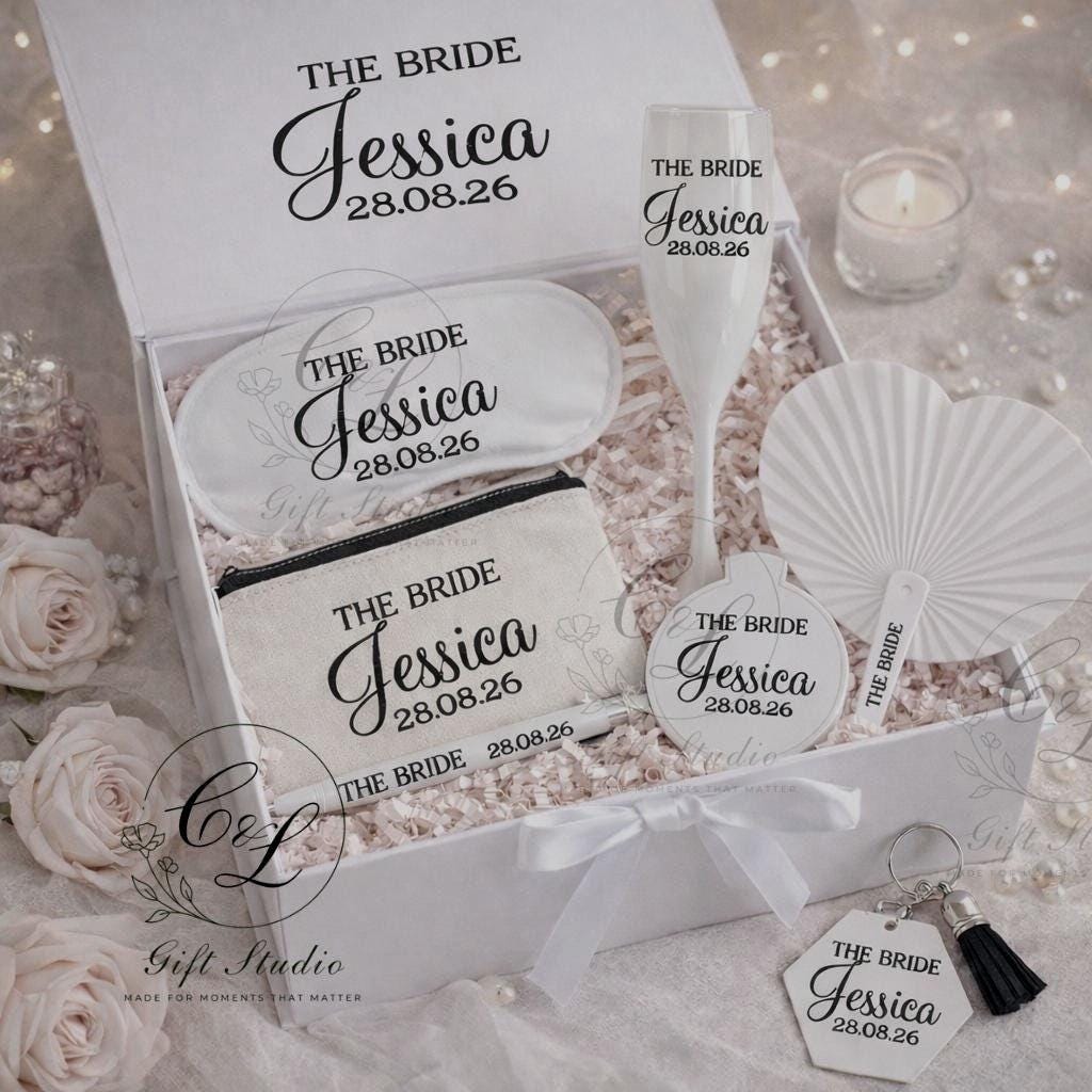 Bridal Party Gift Box | Personalised Wedding Gift Set | Bridesmaid Maid of Honour Mother of the Bride Flower Girl | Wedding Keepsake Gift