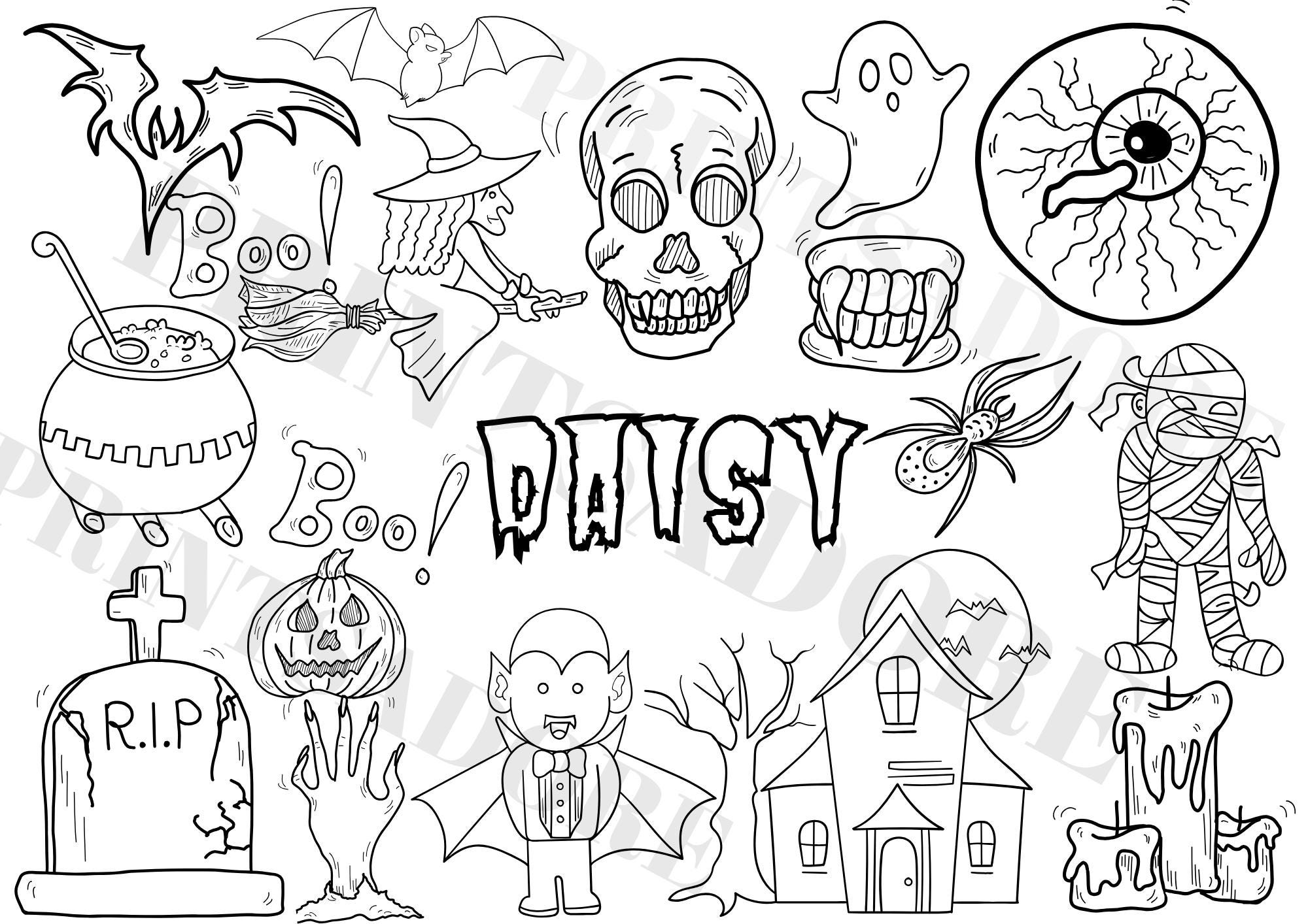 Personalised Children's Halloween activity sheets
