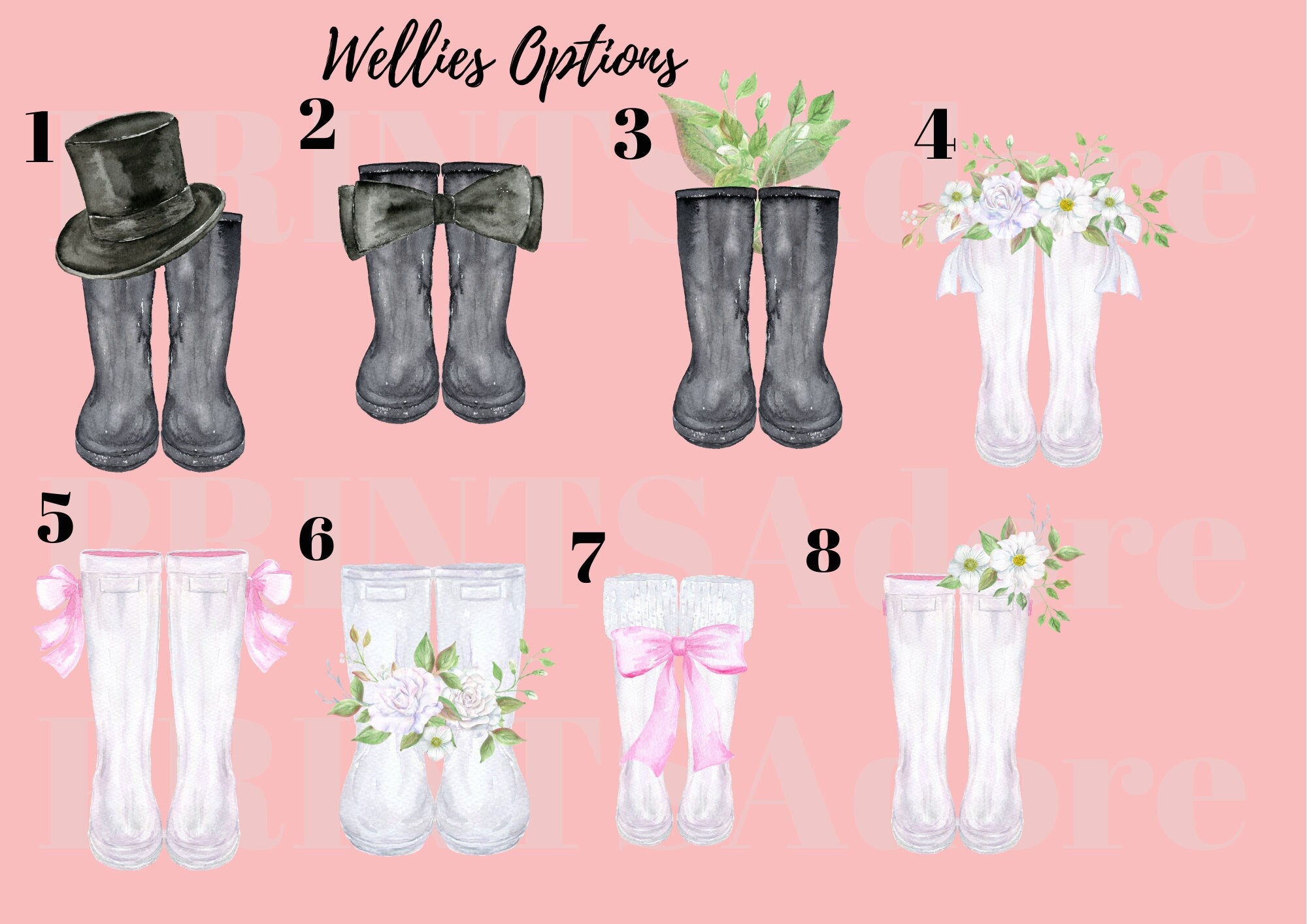 Personalised Wedding family Wellies Print- Two families become one