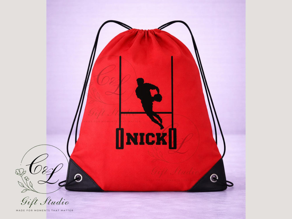 Personalised Rugby Gift Set | Custom Rugby T-Shirt, Water Bottle, Cold Cup, Mug & Drawstring Bag | Rugby Player Gift