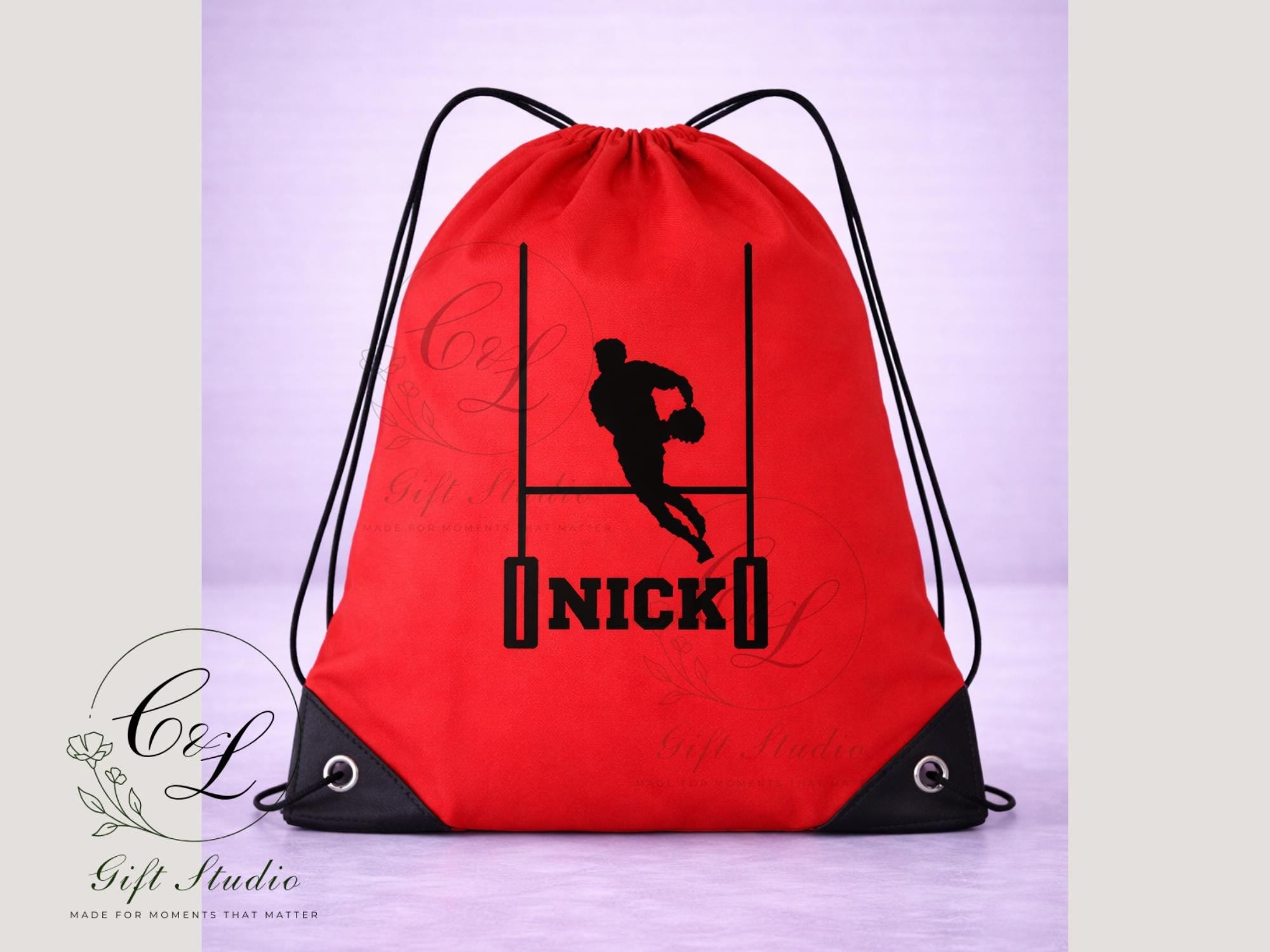 Personalised Rugby Gift Set | Custom Rugby T-Shirt, Water Bottle, Cold Cup, Mug & Drawstring Bag | Rugby Player Gift
