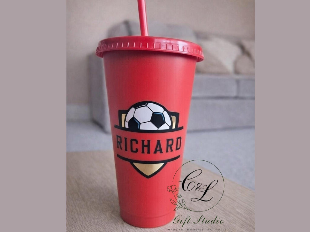 Personalised Cold Cup | Custom Name Iced Coffee Cup | Reusable Tumbler with Straw