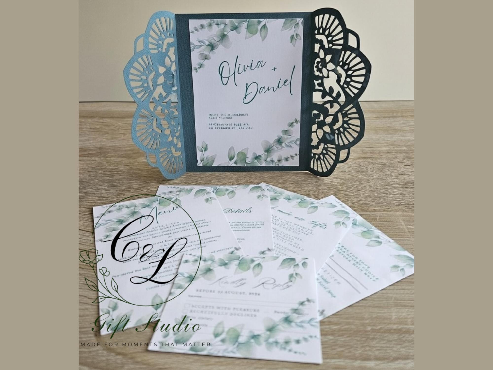 Personalised Wedding Invitation Suite | Luxury Wedding Invites | Invite, RSVP, Menu & Details Cards