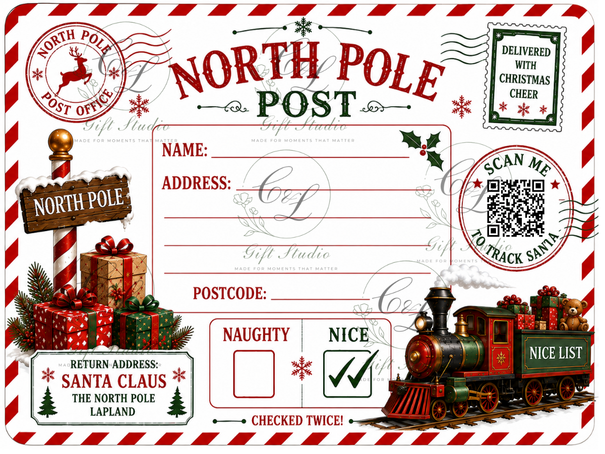 Personalised North Pole Christmas Labels, Santa Gift Stickers, Nice List Present Labels, Christmas Eve Stickers, From Santa Labels