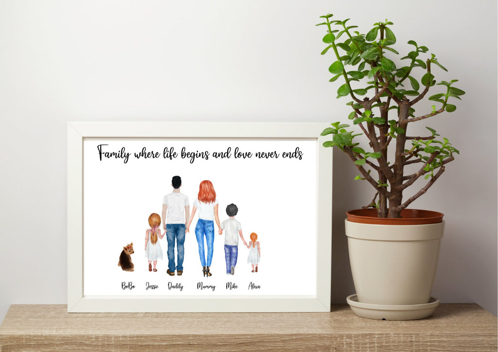 Personalised Family Members Print birthday Gift