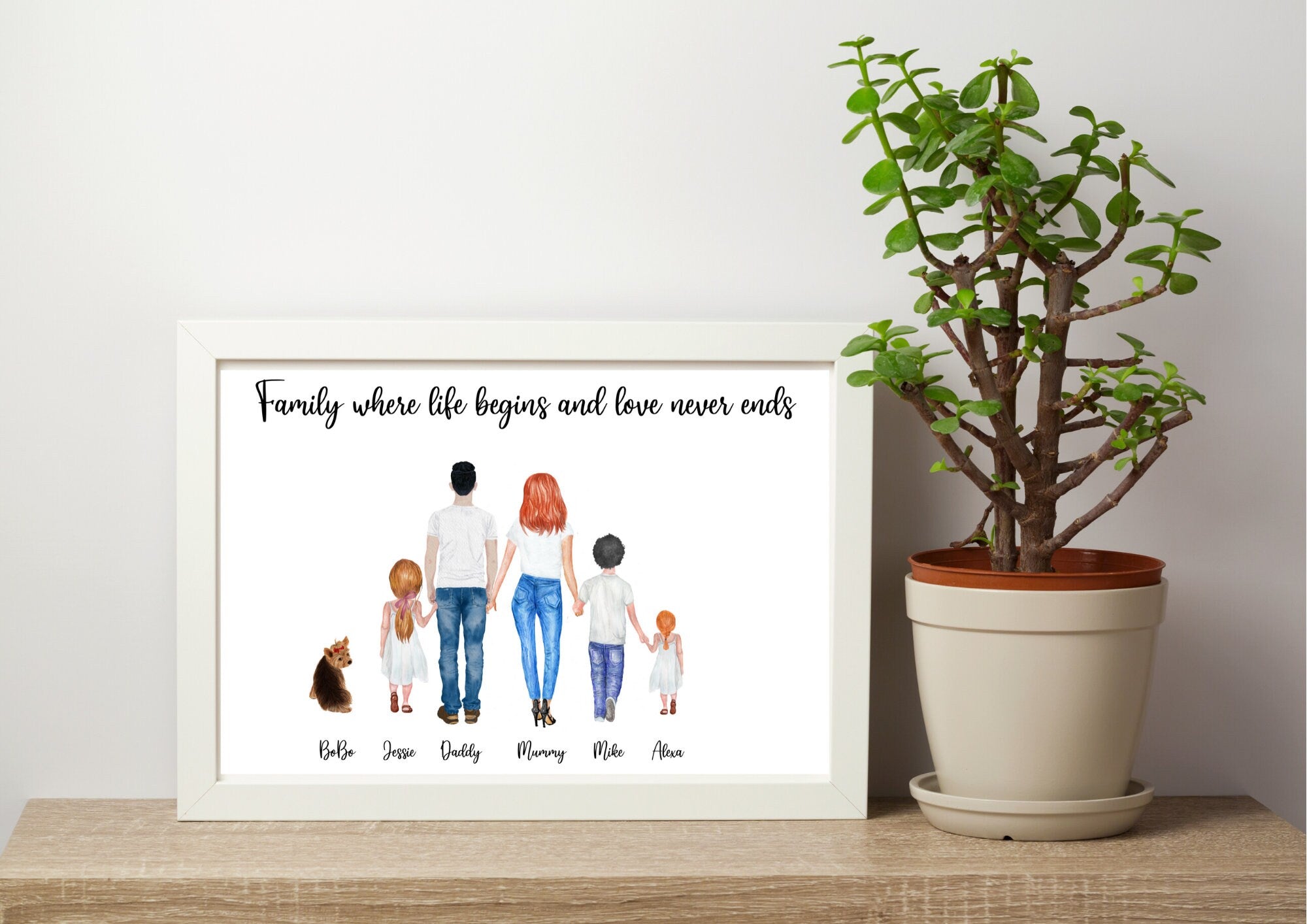 Personalised Family Members Print birthday Gift