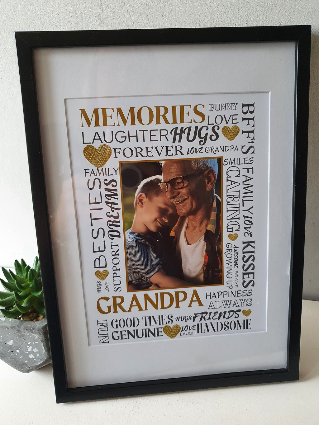 Personalised Photo and Word Print- Mother, Father, Auntie, Uncle, Sister, Brother, Grandma, Grandpa Keepsake gift for her gift for him