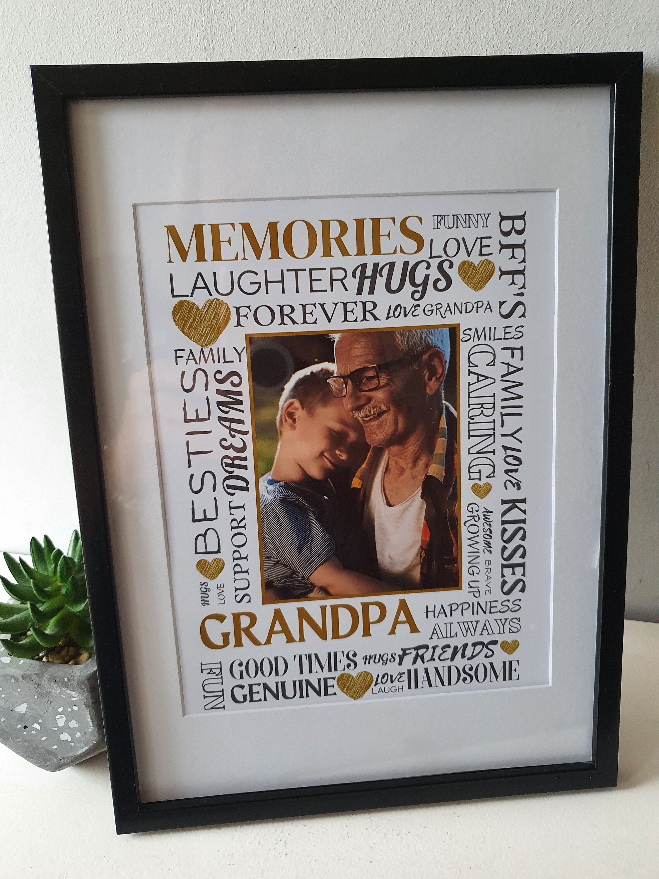 Personalised Photo and Word Print- Mother, Father, Auntie, Uncle, Sister, Brother, Grandma, Grandpa Keepsake gift for her gift for him