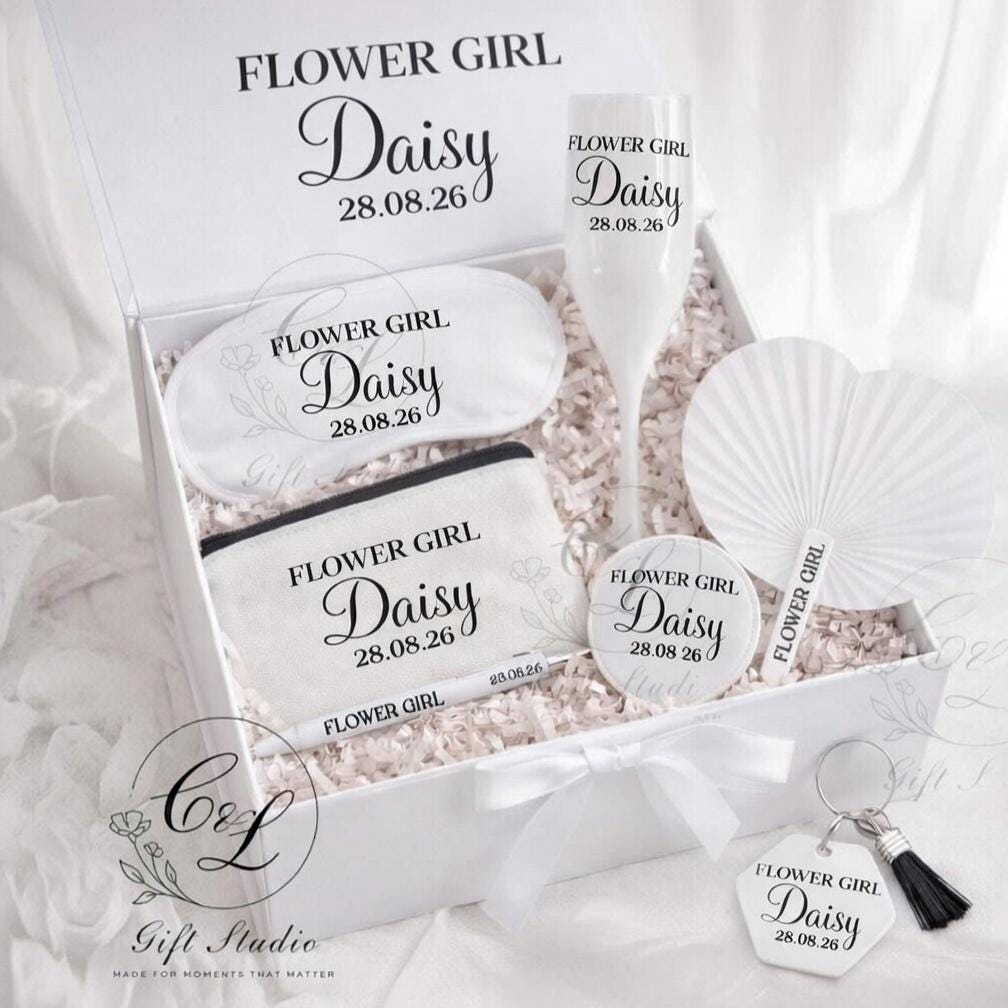 Bridal Party Gift Box | Personalised Wedding Gift Set | Bridesmaid Maid of Honour Mother of the Bride Flower Girl | Wedding Keepsake Gift