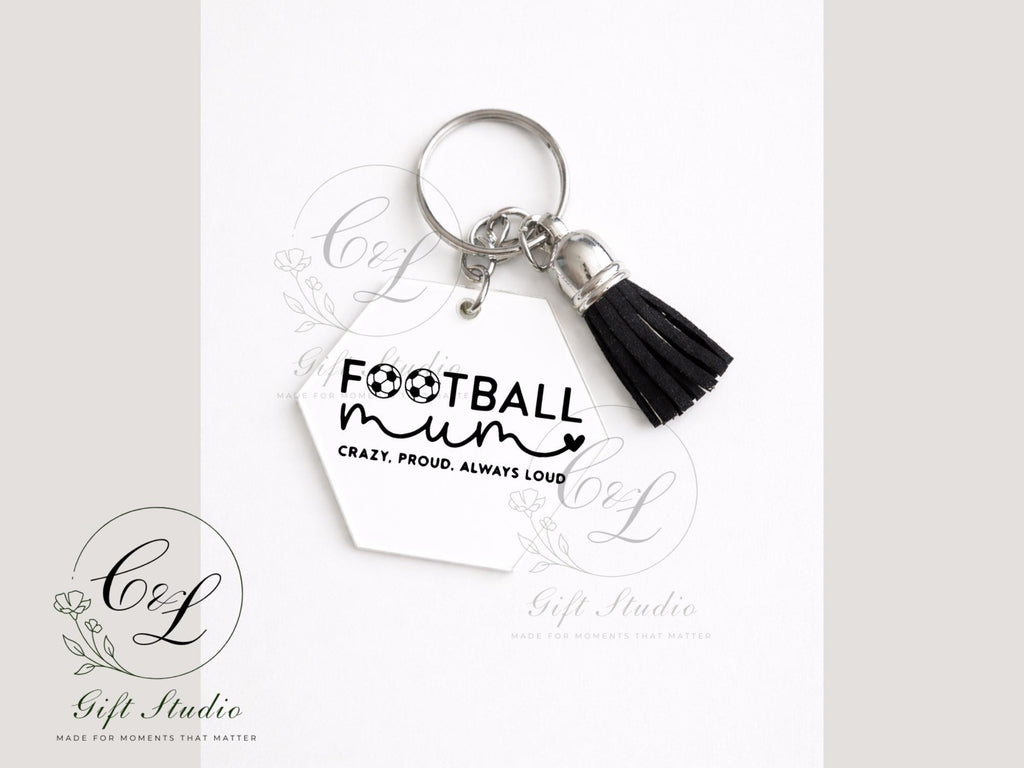 Football Mum Gift Set | Football Mum T-Shirt, Cold or Hot Cup, Cup & Keyring | Sports Mum Gift | Personalised Football Bundle