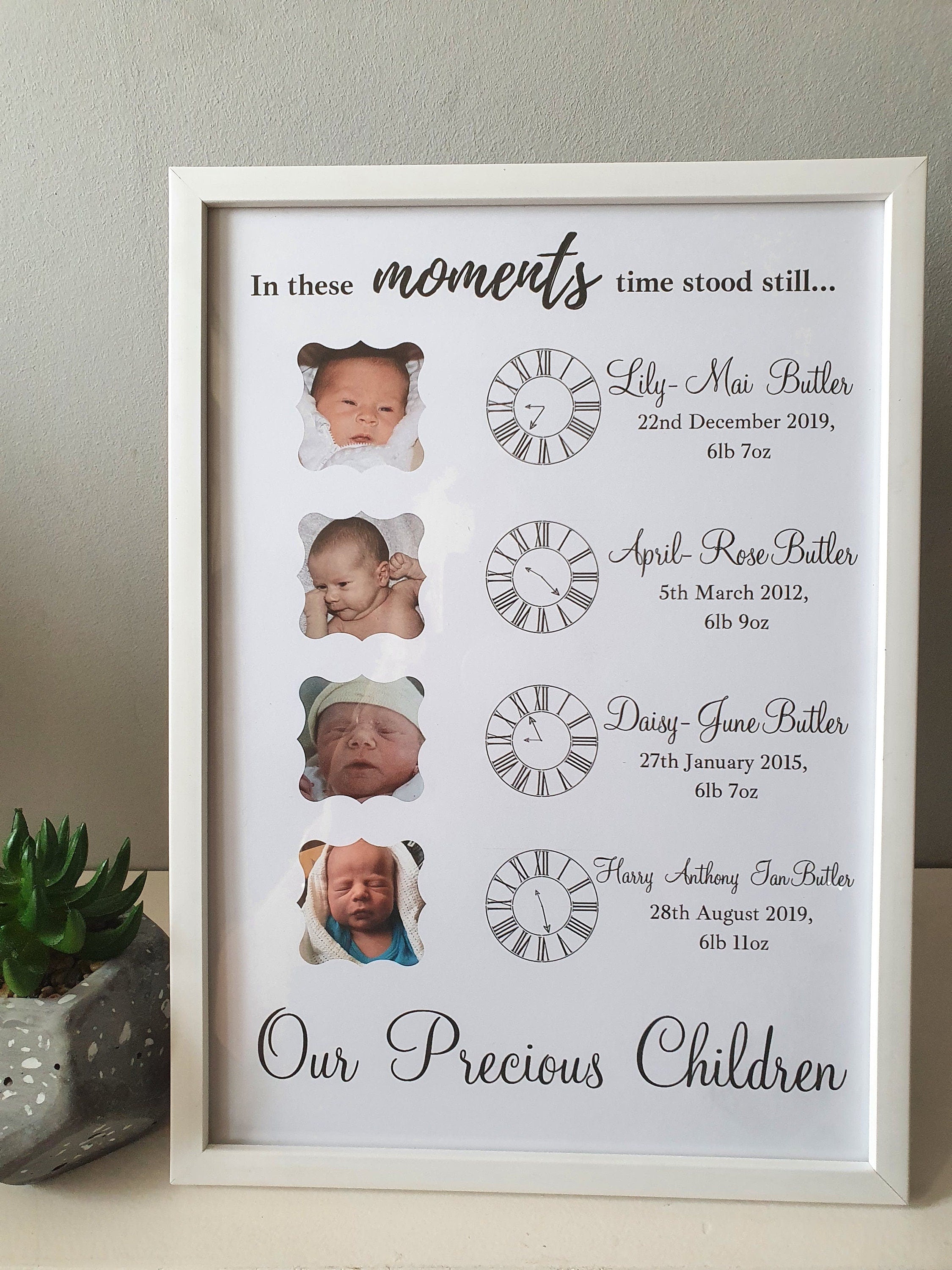 Personalised In this Moment Prints, Baby boy/ baby girl nursery.