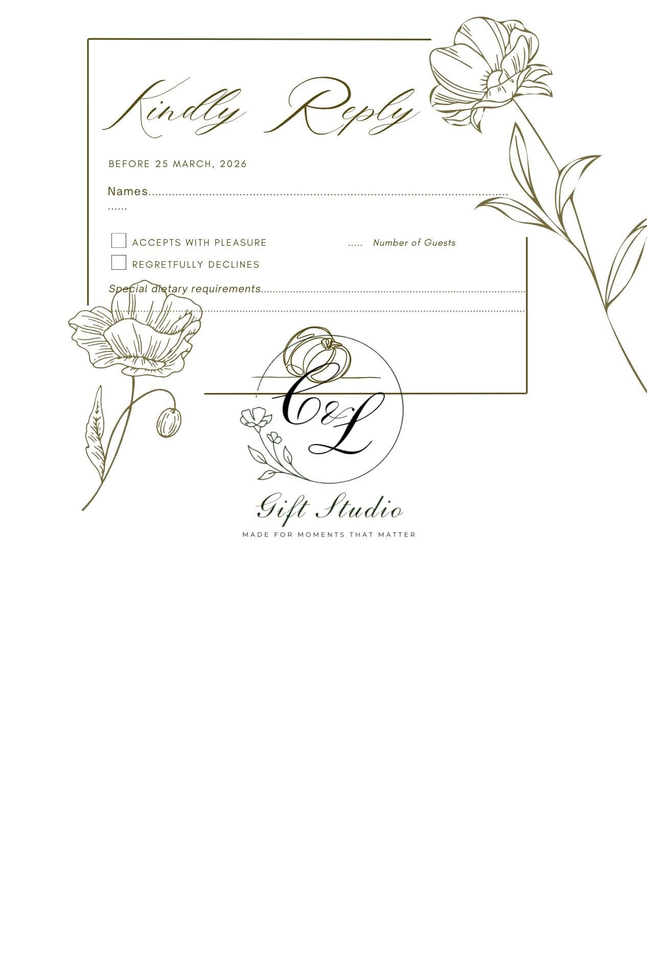 Personalised Wedding Invitation Suite | Luxury Wedding Invites | Invite, RSVP, Menu & Details Cards