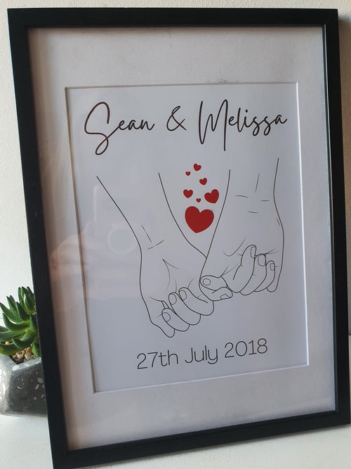 Personalised 'pinky promise' love valentines print