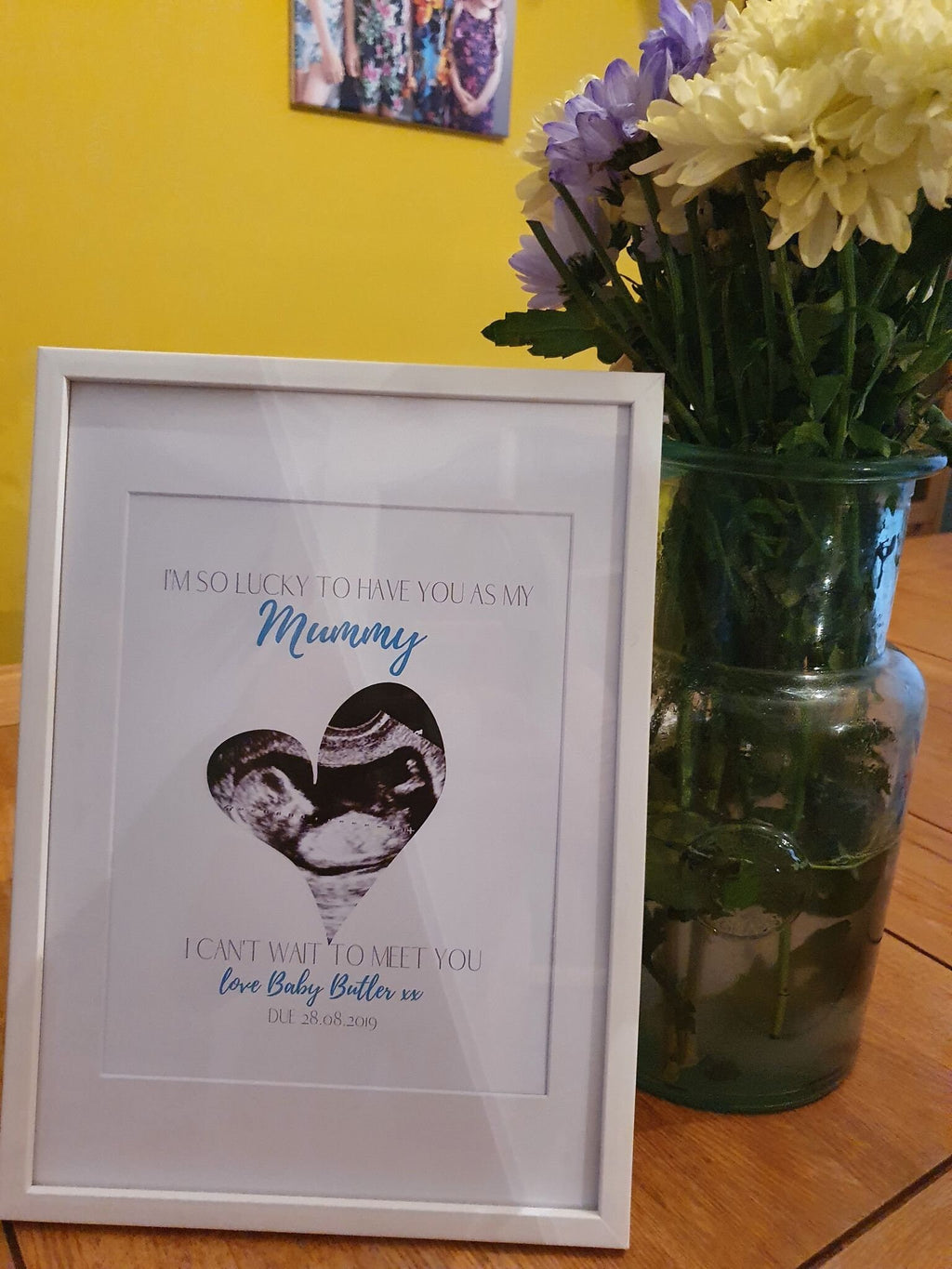 Personalised Ultrasound Baby Shower, Baby Scan Pregnancy Keepsake Gift Print