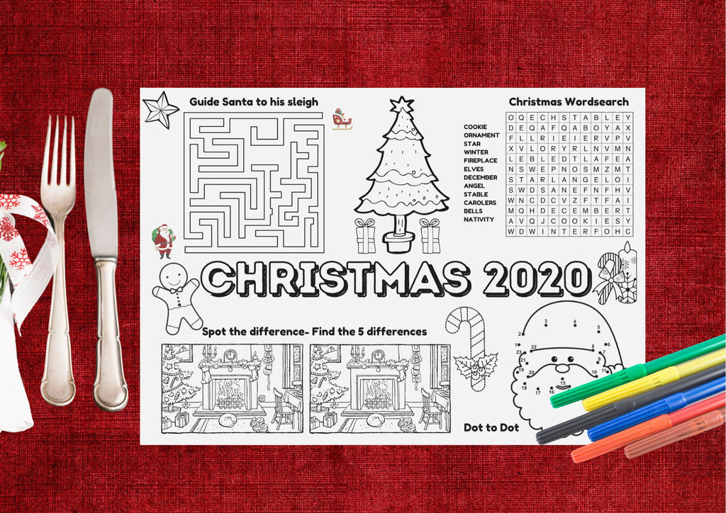 Personalised Children's Christmas activity sheets