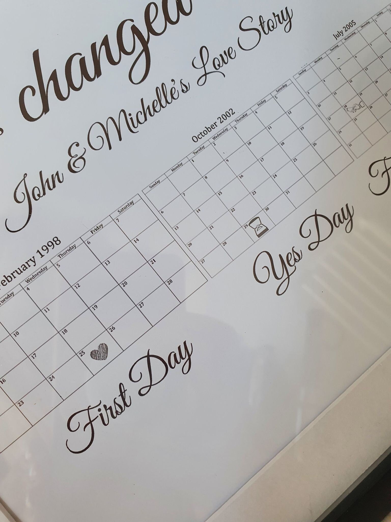 Personalised Love Story Print: Engagement & Wedding Dates