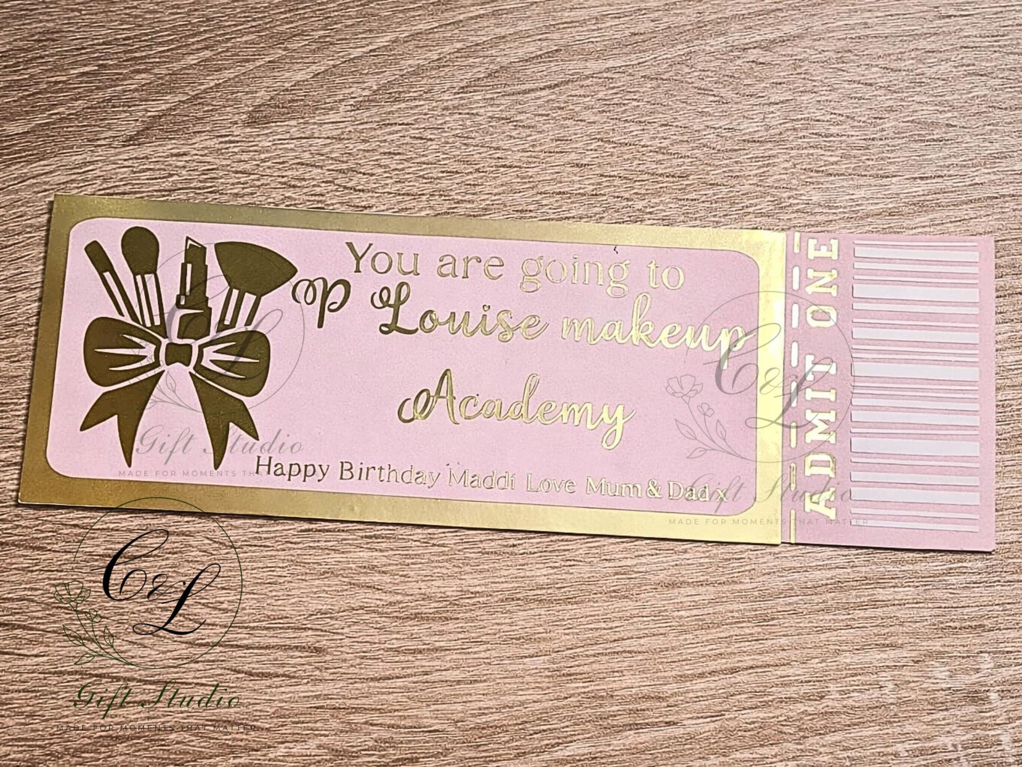 Personalised Experience Gift Ticket | Custom Birthday Voucher | Admit One Ticket | Unique Gift for Him or Her
