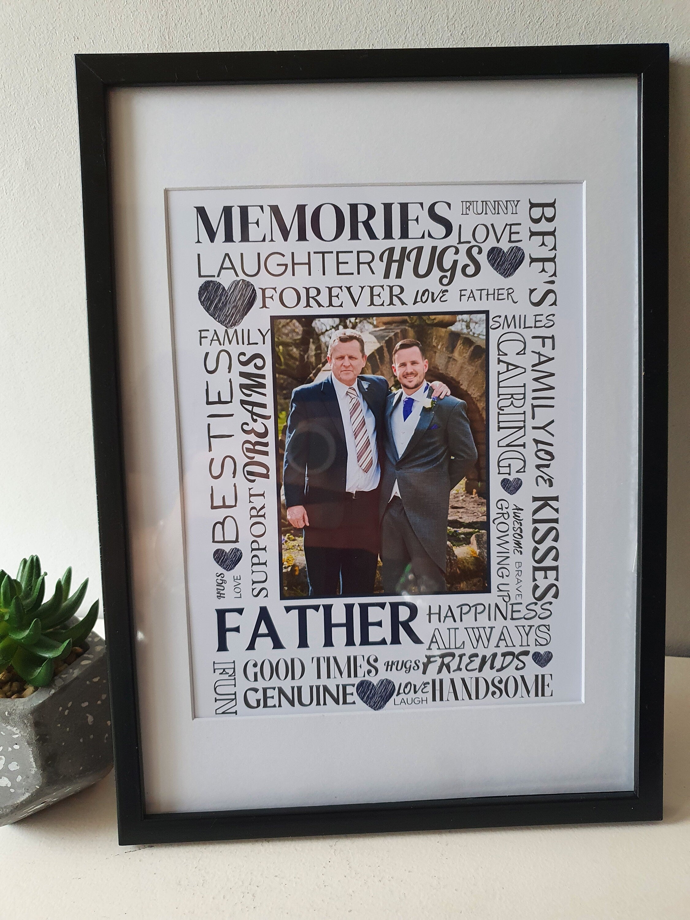 Personalised Photo and Word Print- Mother, Father, Auntie, Uncle, Sister, Brother, Grandma, Grandpa Keepsake gift for her gift for him