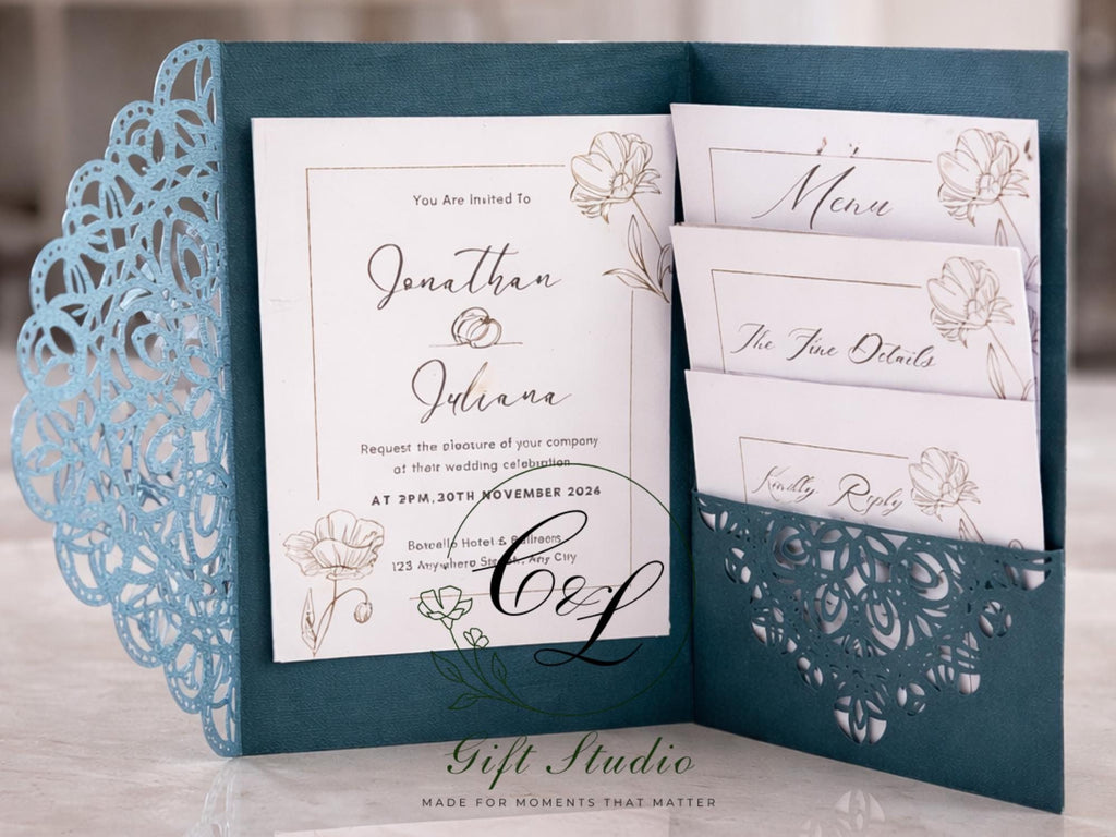 Personalised Wedding Invitation Suite | Luxury Wedding Invites | Invite, RSVP, Menu & Details Cards