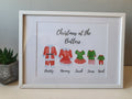 Personalised Christmas Santa and Elf Outfit Family Prints with Names