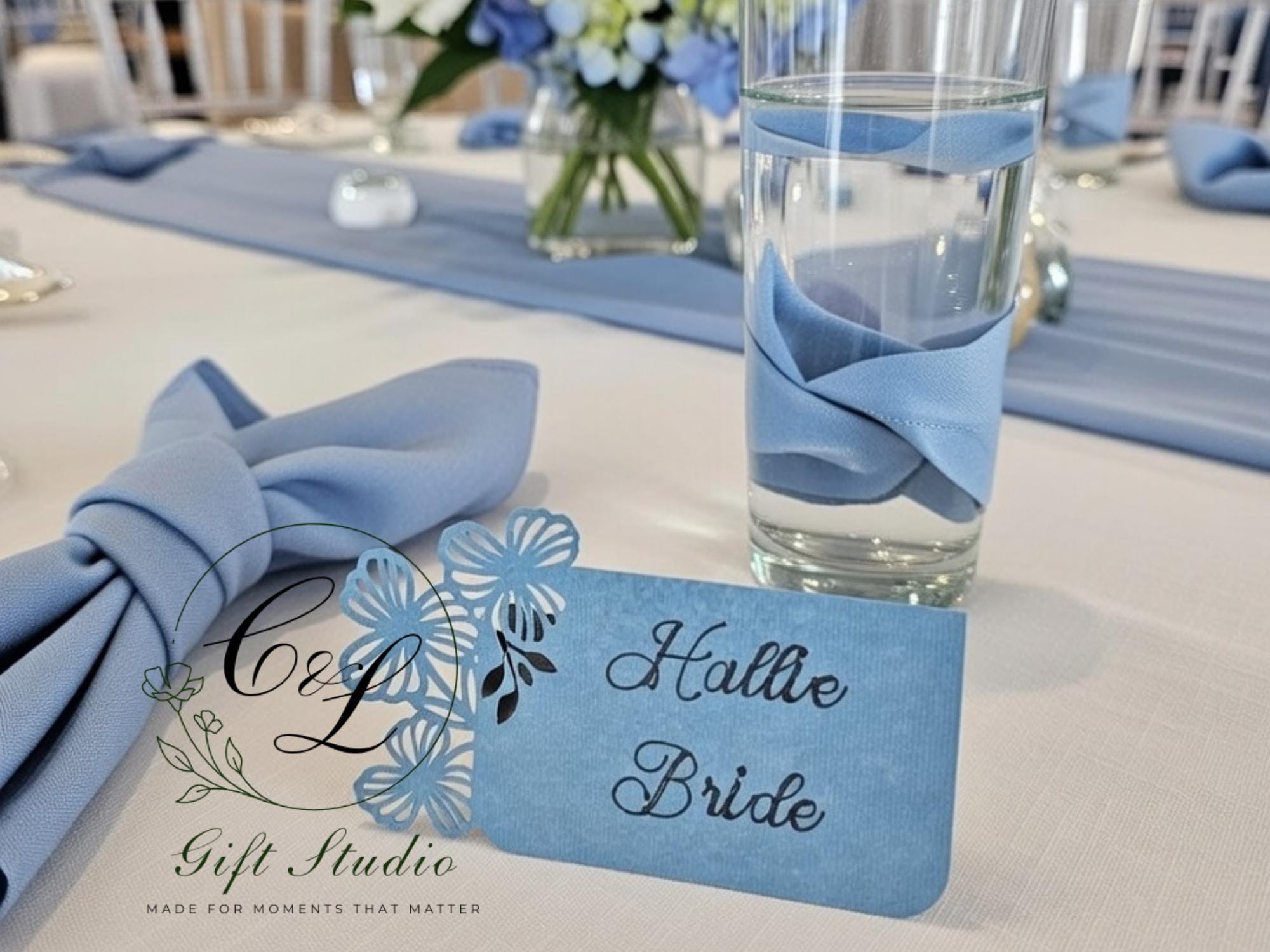 Personalised Flower Laser Cut Wedding Name Place Cards | Elegant Table Names | Wedding Place Settings | Luxury Wedding Decor