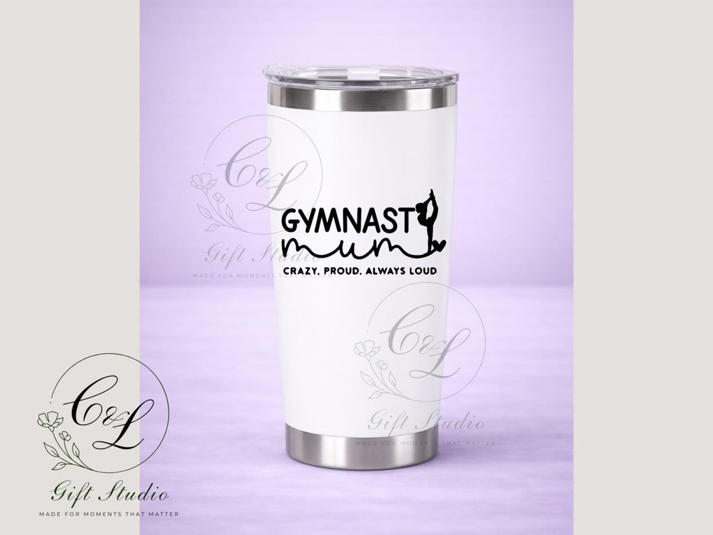 Gymnast Mum Gift Set | Gymnast Mum T-Shirt, Cold or Hot Cup, Cup & Keyring | Gymnast Mum Gift | Personalised Gymnast Bundle