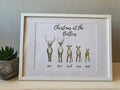 Personalised Christmas Reindeer Family Prints with Names