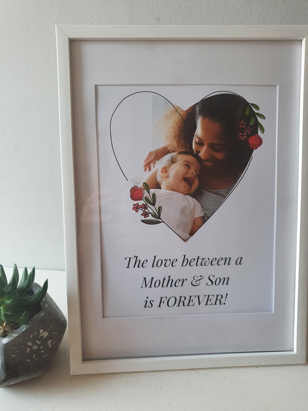 Personalised Mother and son quote photo Print, Mothers day, Birthday
