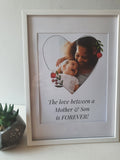Personalised Mother and son quote photo Print, Mothers day, Birthday