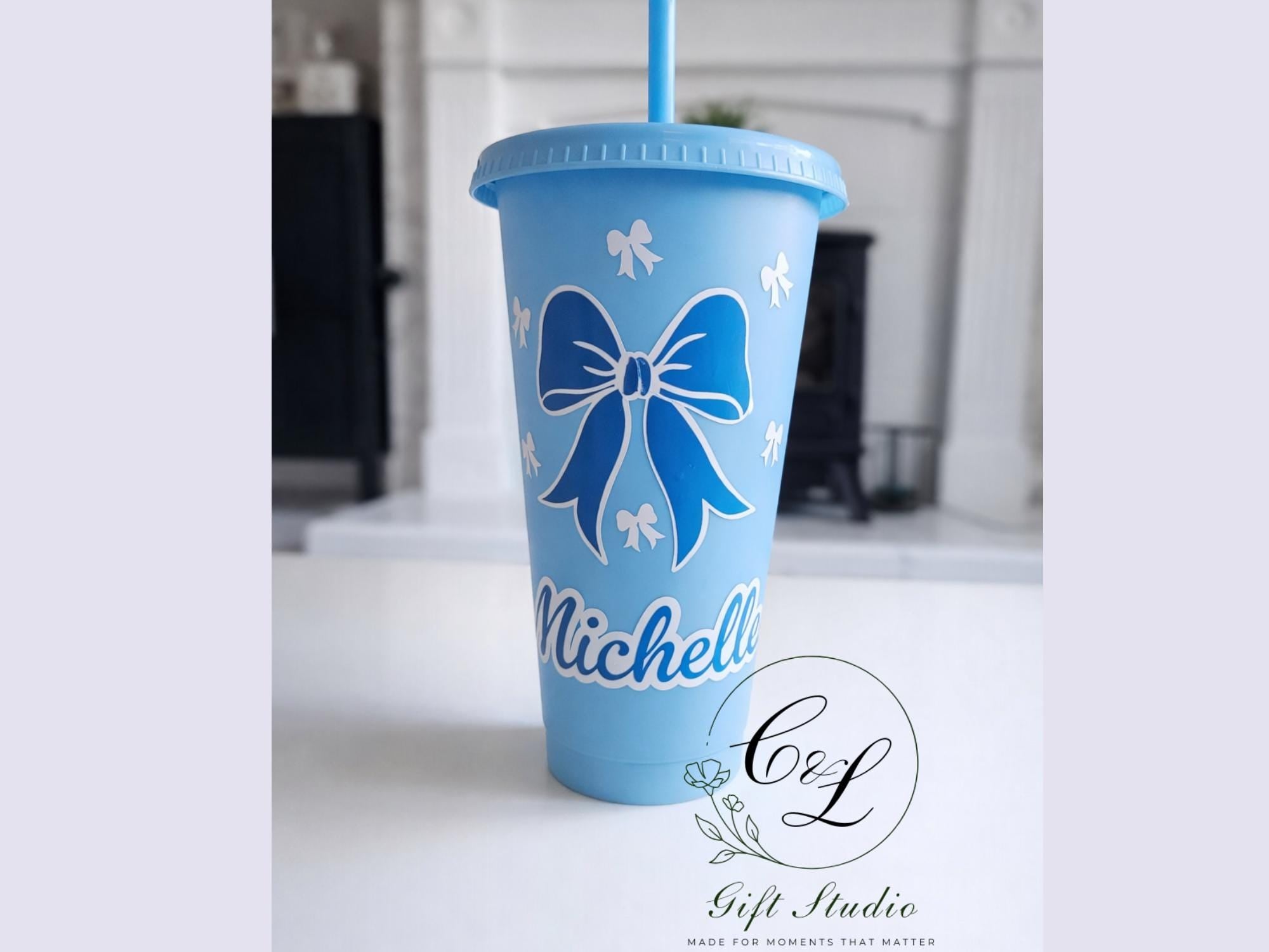 Personalised Cold Cup | Custom Name Iced Coffee Cup | Reusable Tumbler with Straw