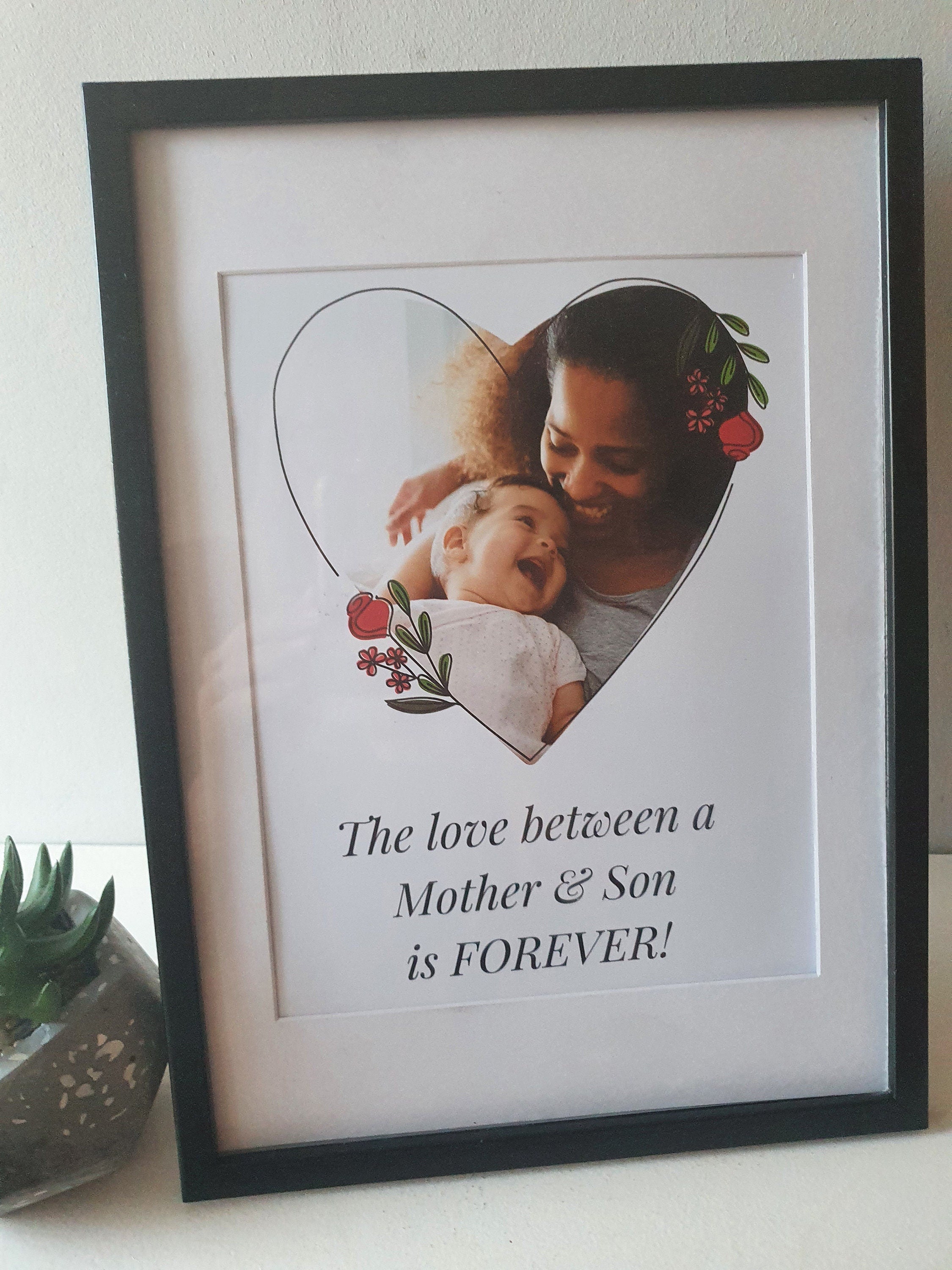 Personalised Mother and son quote photo Print, Mothers day, Birthday