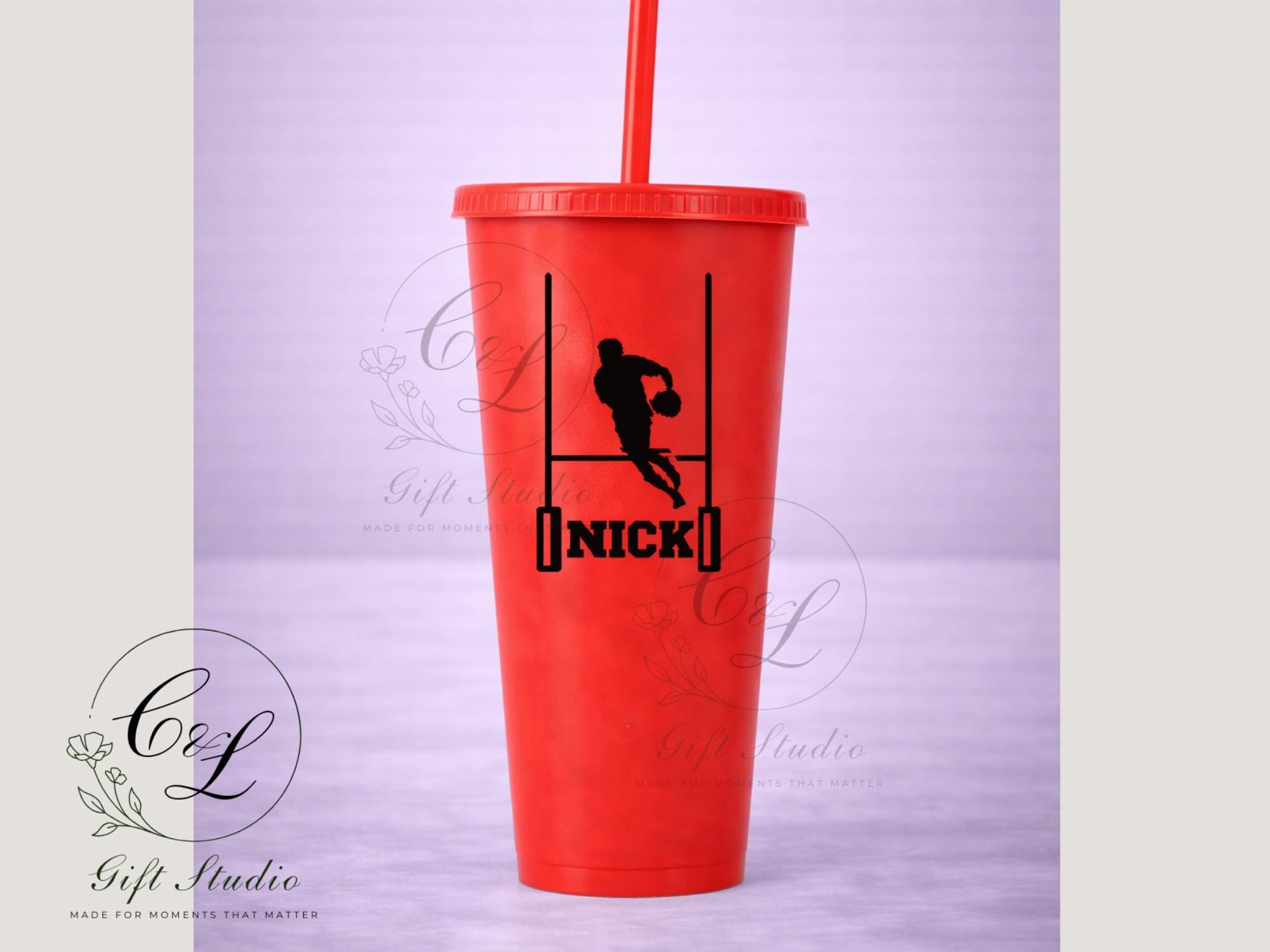 Personalised Rugby Gift Set | Custom Rugby T-Shirt, Water Bottle, Cold Cup, Mug & Drawstring Bag | Rugby Player Gift