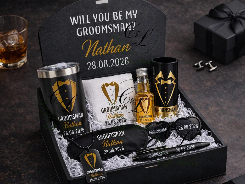 Best Man Proposal Box I Personalised Groomsman Gift Set | Wedding Keepsake Gift